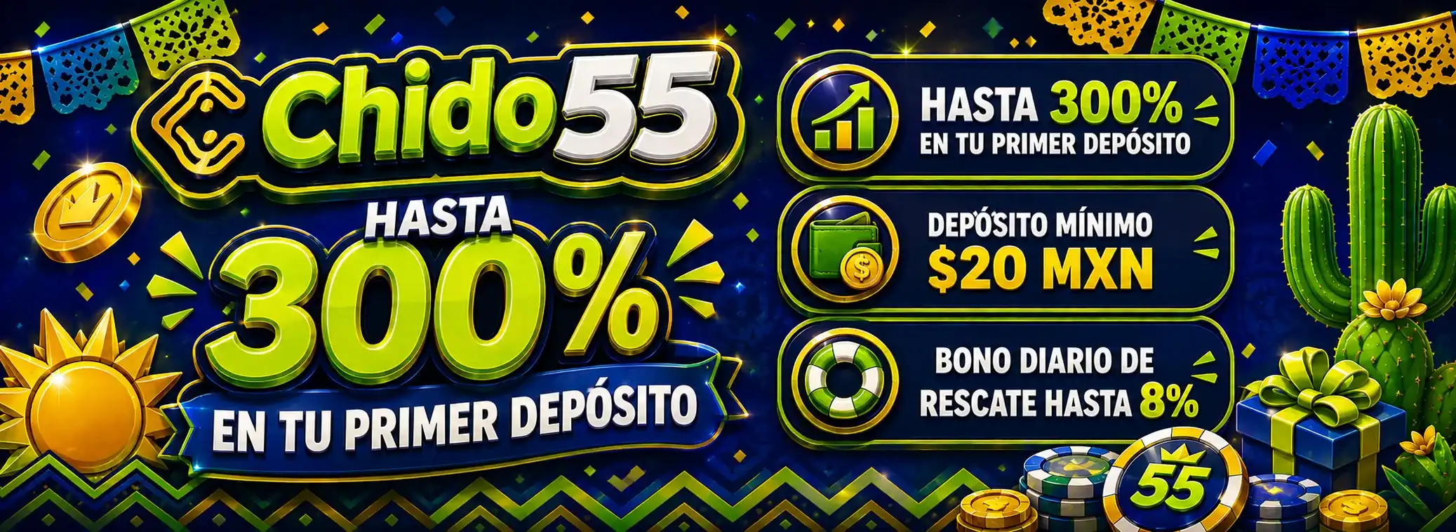 Hasta 300% en tu primer depósito